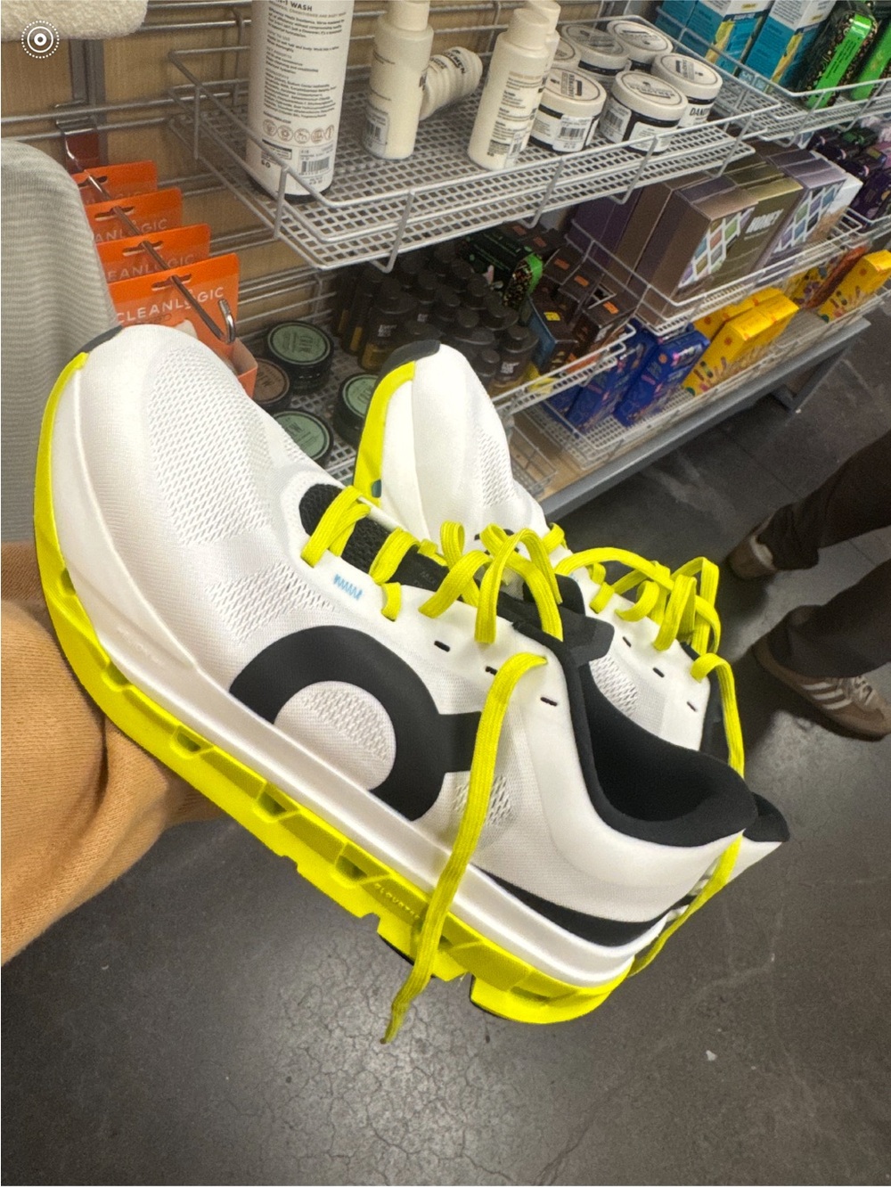 On Cloud White & Neon Yellow Women's Sneakers